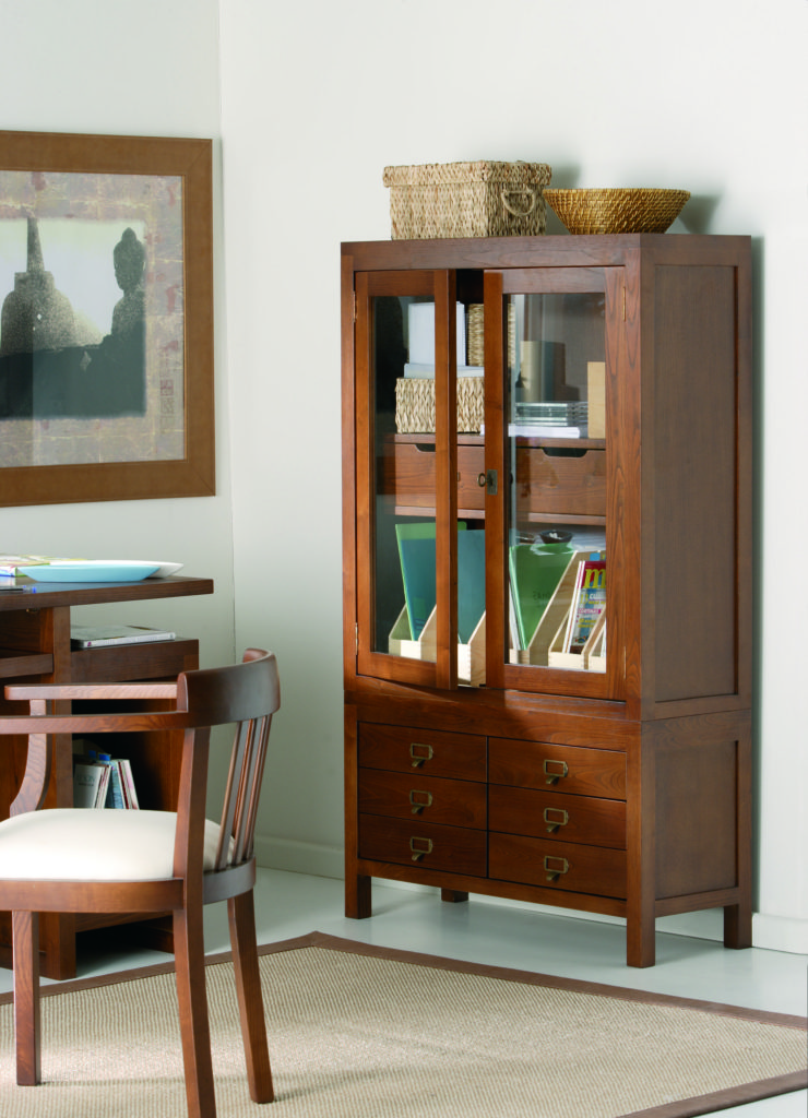 Vitrina de madera de baja altura -Palisandro Interiorismo